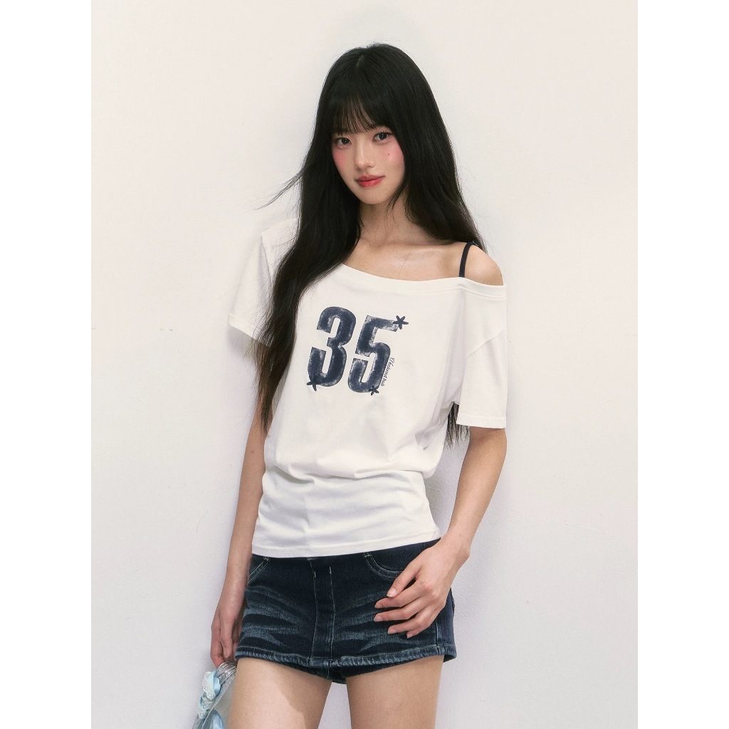 (พร้อมส่ง) Weekendhub Polka Dot Tie Off Shoulder Sweatshirt เสื้อแขนยาว เสื้อเปิดไหล่ เสื้อปาดไหล่ ของแท้จากช็อป