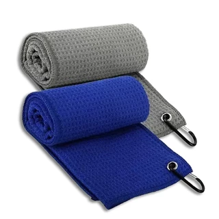 ผ้าเช็ดกอล์ฟ ผ้าคอตตอนวาฟเฟิลพร้อมตะขอ ผ้าไมโครไฟเบอร์ Multipurpose cleaning cloth