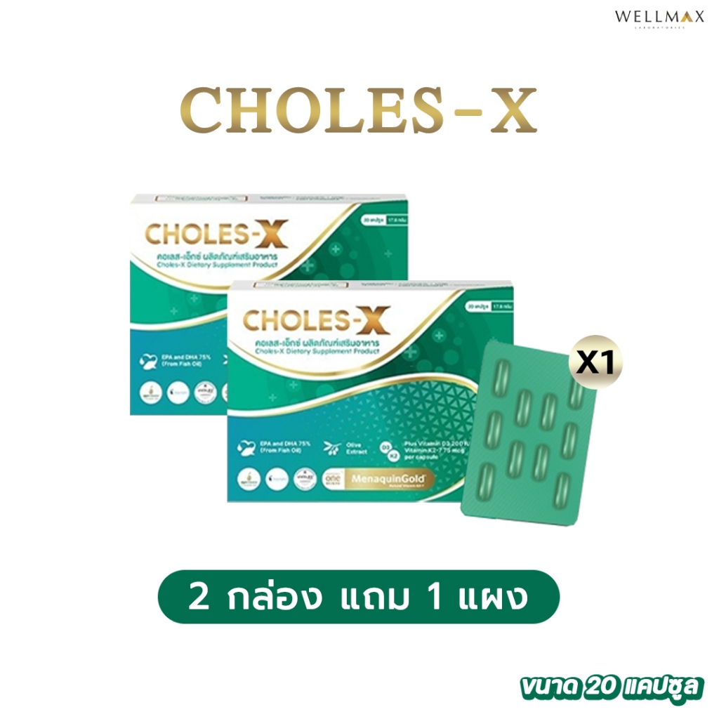 ✅ ส่งฟรี 2 กล่อง แถม 1 แผง ✅ wellmax choles-x เวลแม็ก คอลเลส