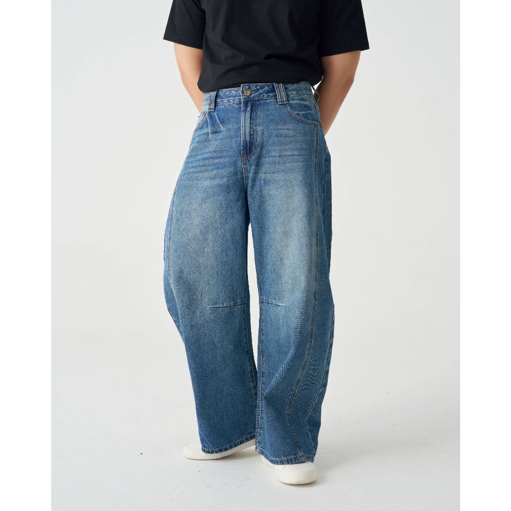 Niyom Jeans collection The Forest : กางเกงยีนส์ รุ่น B305.3 ทรงกระบอกใหญ่ ทรงบอลลูน