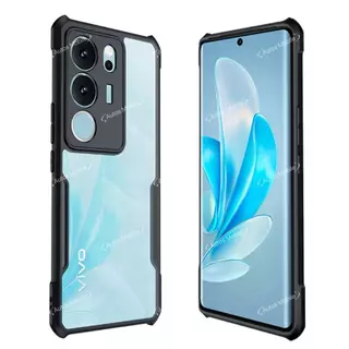 เคสหลังใส ขอบดำ Vivo Y29 Y100 V29 V29E Y17S เคสใสกันกระแทก ใช้สำหรับ Vivo V29 5G