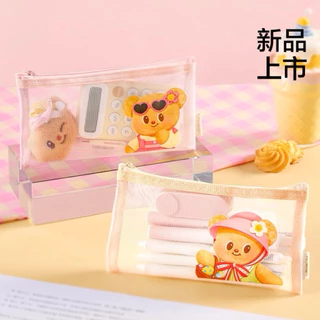 (พร้อมส่ง) กระเป๋าใส่ดินสอปากกาตาข่ายน้องเนย Nusign x Butterbear
