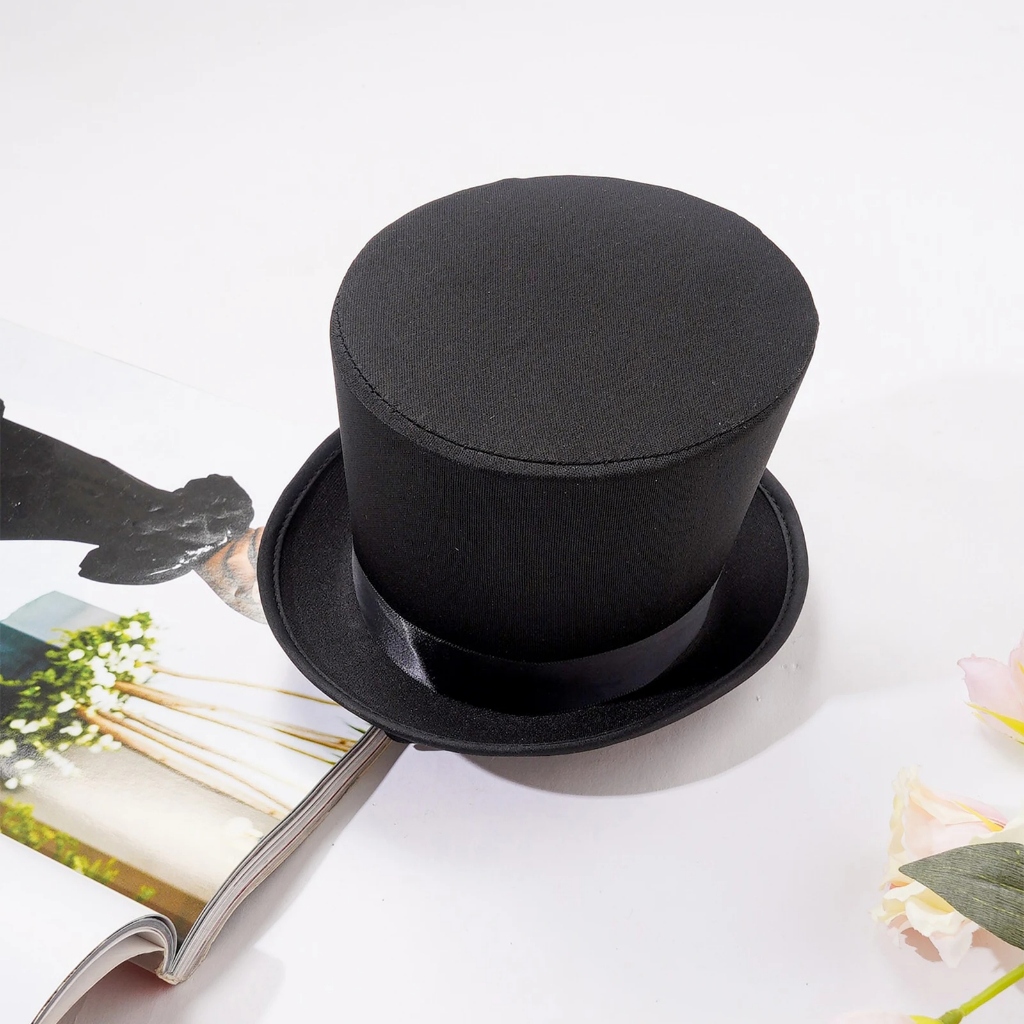 หมวกนักมายากล หมวกแจ๊ส การแสดงบนเวที สีดํา สําหรับปาร์ตี้ Magician's hat, jazz hat