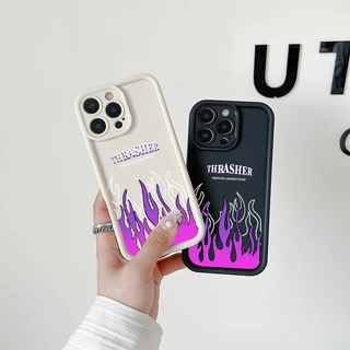เหมาะ เคส Realme C53/C51/C51S Note 50 Note 60 7i/C17 C65 C75 5i/5S/6i/C3 กรณีโทรศัพท์แฟชั่นเคส Simple Flame