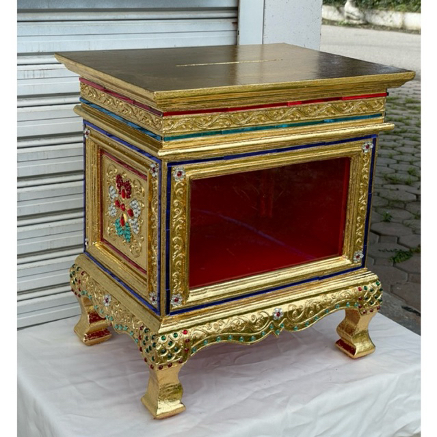 ตู้บริจาค ตู้เก็บเงิน แบงค์ เหรียญ ตู้สีทอง ถวายวัด ตู้เก็บของ