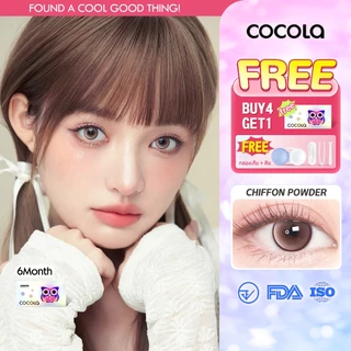 【Buy 5 Get 1 Free】คอนแทคเลนส์ Chiffon Powd / Brown / Red (Shining big eyes)🌷 6เดือน ใส่สวยทุกโอกาส,HC799-1
