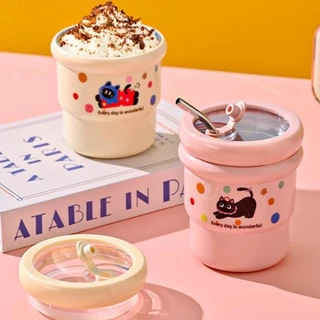 แก้วเก็บอุณหภูมิ แก้วเก็บความเย็น420ml แก้วกาแฟ สแตนเลส แก้วกาแฟร้อน แก้วสแตนเลส304 เก็บได้ร้อน/เย็น