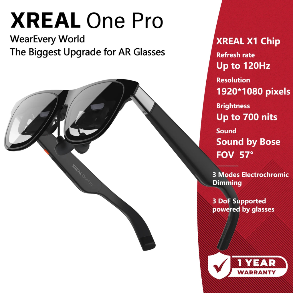 XREAL One Pro Size M แว่น AR 3D สุดล้ำจอยักษ์ 171″ แว่นเดียวจบ ดูหนัง,เล่นเกม,ทำงาน  (รับประกัน 1ปี)
