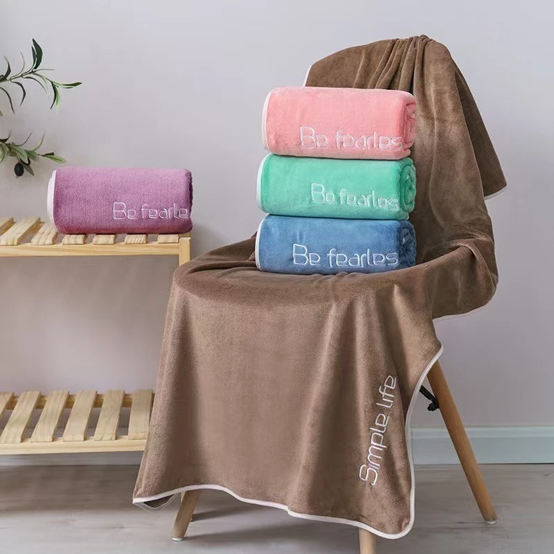 เซ็ตผ้าเช็ดตัว+ผ้าเช็ดผม ผ้าขนหนู Simple Life ผ้าไมโครไฟเบอร์ ขนาด 70x140+33x73ซม. N444