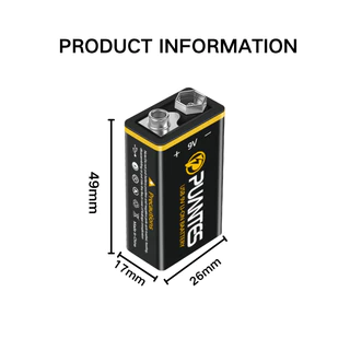แบตเตอรี่ 9V 1300mAh Li-ion 9V 6F22 แบตเตอรี่แบบชาร์จไฟขนาดเล็ก TYPE-C