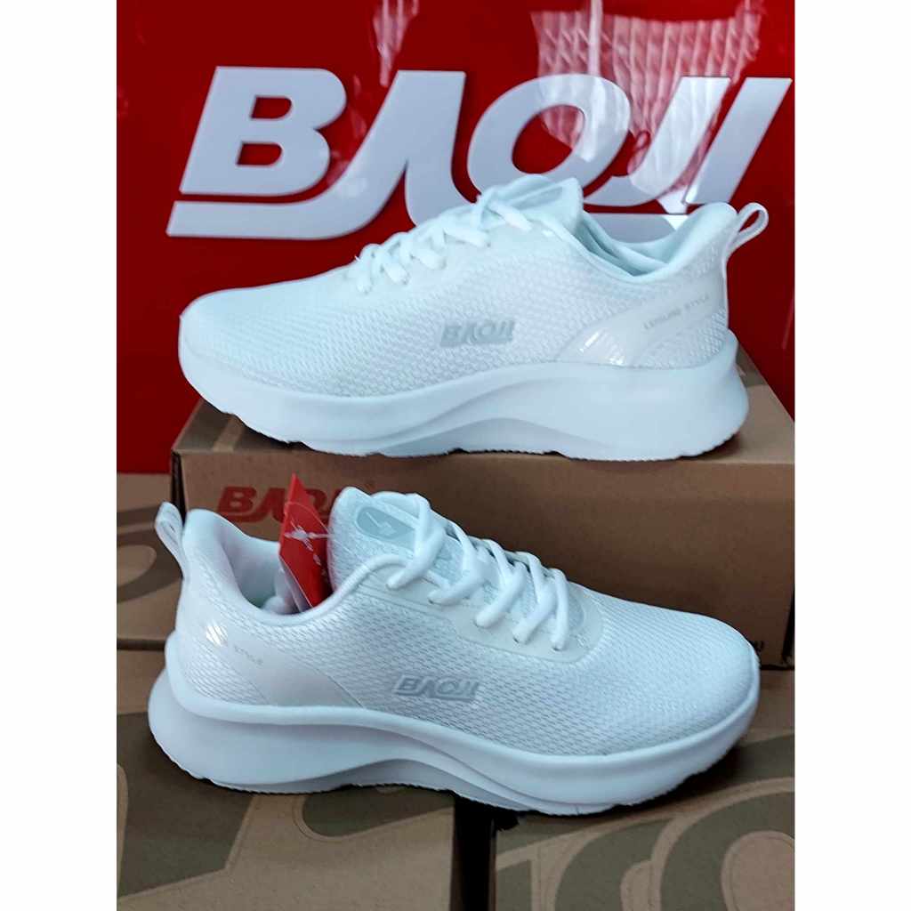 รองเท้า Baoji BJW  832 สีขาวล้วน งานดีมาก โคตรสวยมาใหม่ ของแท้ 100% ใส่นุ่ม เบา สบายเท้า