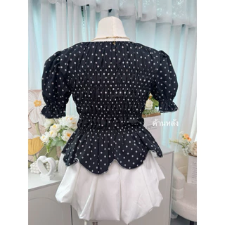 เสื้อสม็อคแขนตุ๊กตา แขนพองระบาย หวานละมุนมาก Sweet Smock Top