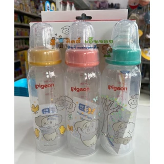 Pigeon ขวดนมพร้อมจุกเสมือนดูดจากอกมารดา ลาย howapipi แพค 3 แถม น่ารักมากๆๆ