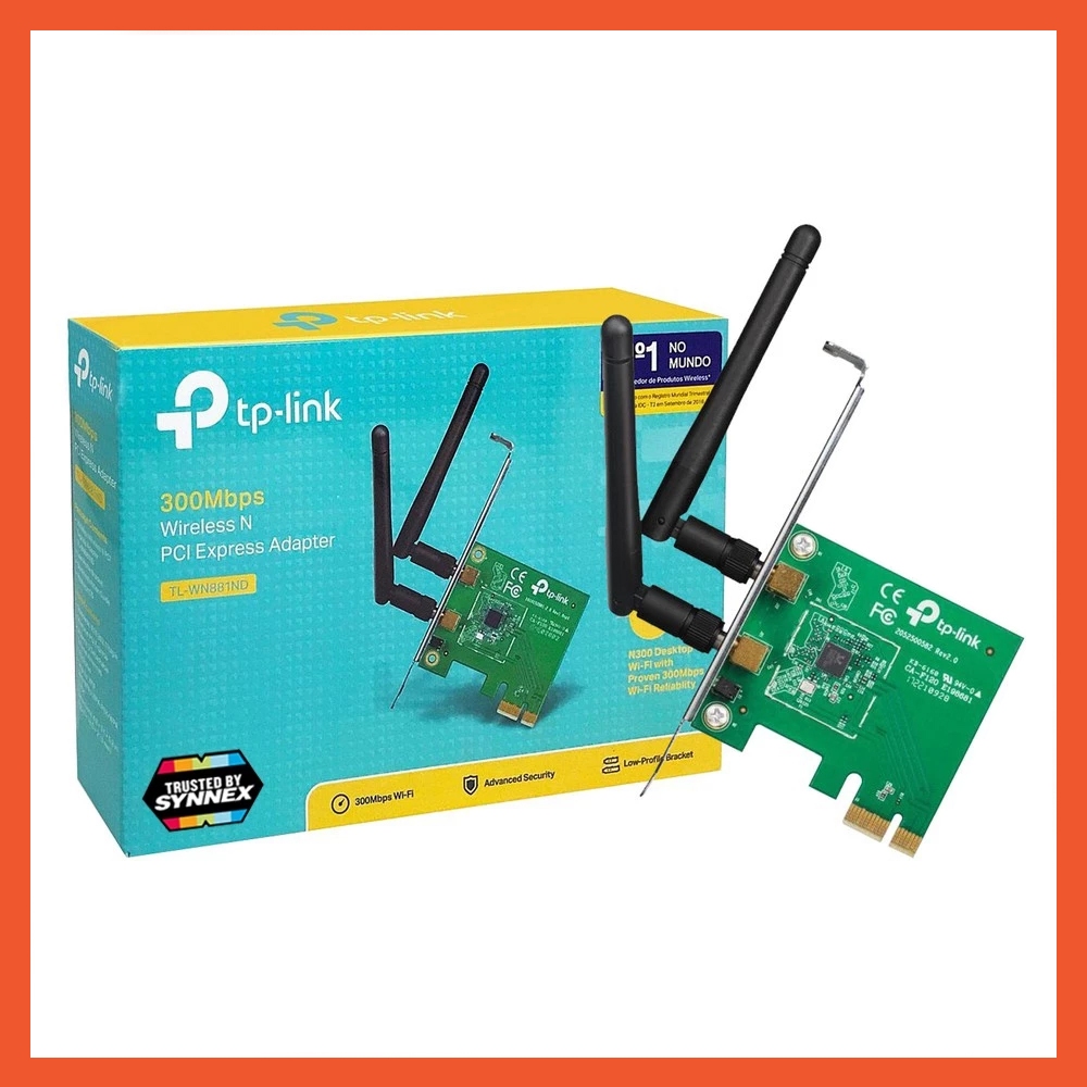 TP-LINK (การ์ดไวไฟ) WIRELESS PCI EXPRESS N300 (TL-WN881ND)