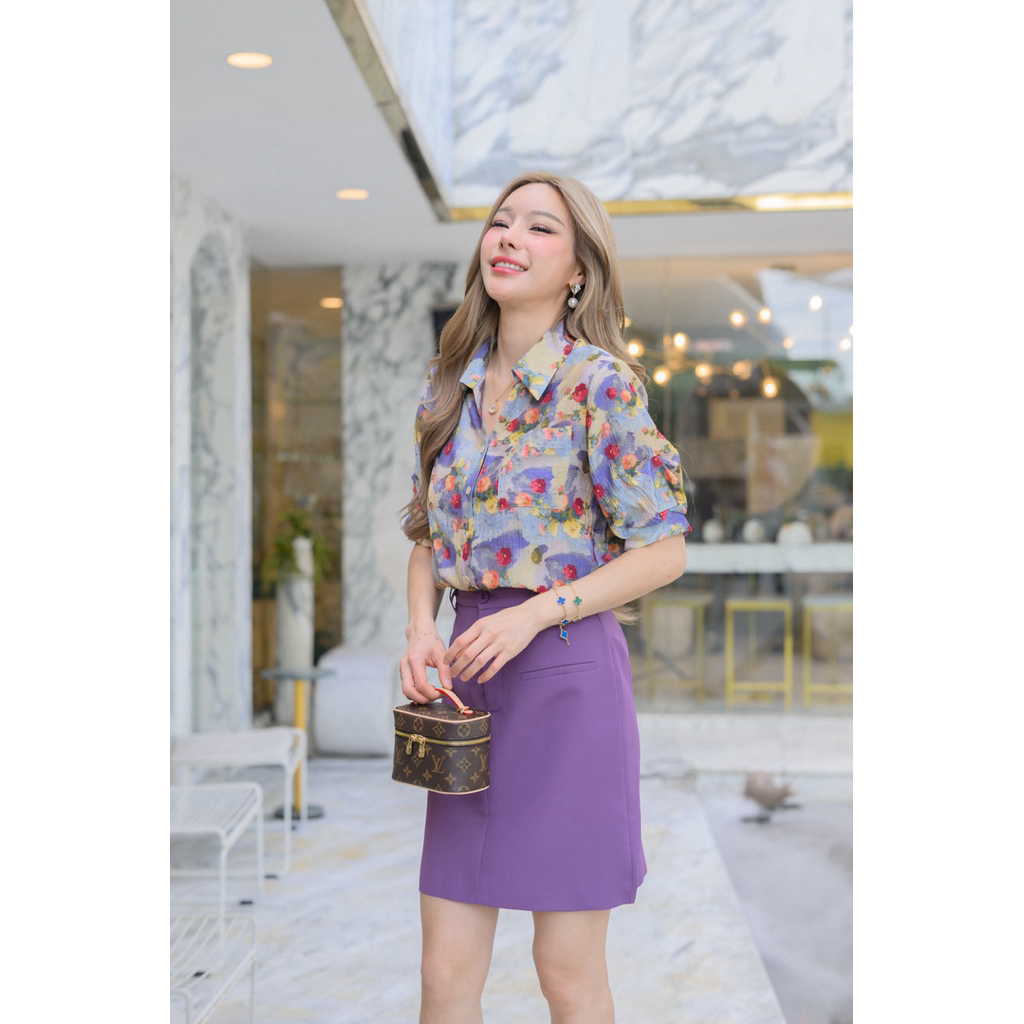 C20 เชิ้ต+กระโปรงม่วง(ทั้งชุด)