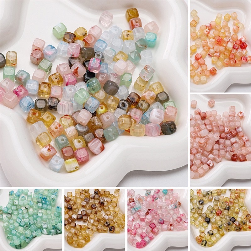 ลูกปัด หินออ่อน ขนาด6mm มีหลากหลายแบบให้เลือก อุปกรณ์เสริมงานรฝีมือ diy เหมาะสมสำหรับทำเครื่องประดับต่าง