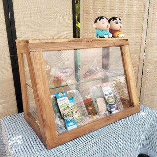 ตู้ขนมกลางไม้สัก 4 D. มีบานเลื่อน 57 * 32 * 41 น้ำหนัก 9 กิโ…