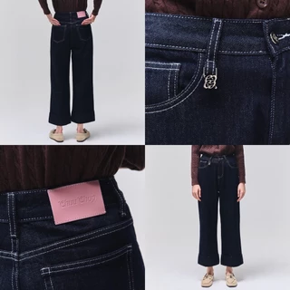 [Trendyลด25%] CHUUCHOP - (XS-6XL) Tyler jeansกางเกงยีนส์ทรงตรง เอวสูง ขาพับ ผ้านิ่ม ใส่สบาย ลุคมินิมอล (C8403)