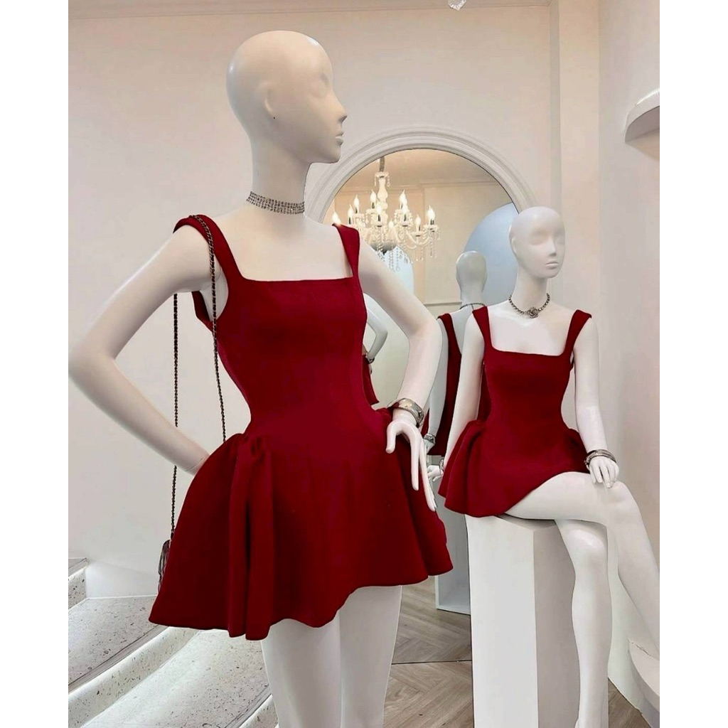 ✨เดรสคอร์เซตทรงหรูสุดพรีเมียม ผ้าบาร์บี้แบบหนาเอวSสุดๆแต่งฟูดันทรงสวย - รูปที่ 6