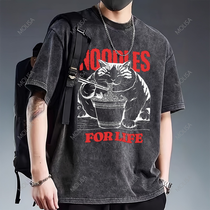 เสื้อยืด Nooldes for life 2025 แฟชั่น สกรีนเสื้อ DTG แฟชั่น คุณภาพดี Printed T shirt มินิมอล 68105#