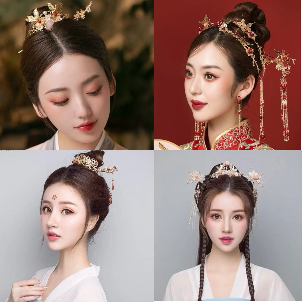พร้อมส่งในไทย ปิ่นปักผมสไตล์​จีนโบราณ​ เครื่องประดับผมโบราณ​ SET​ N024