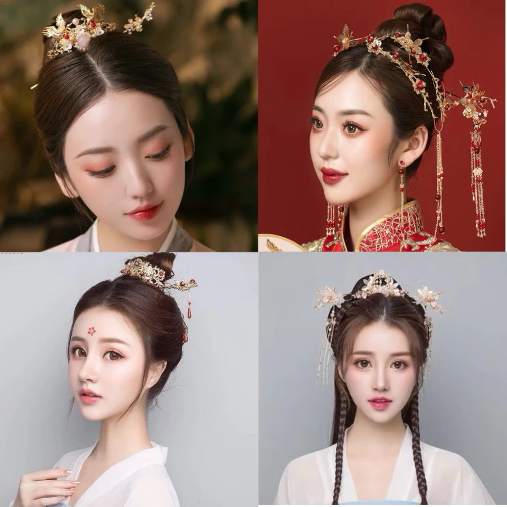 พร้อมส่งในไทย ปิ่นปักผมสไตล์​จีนโบราณ​ เครื่องประดับผมโบราณ​ SET​ N024