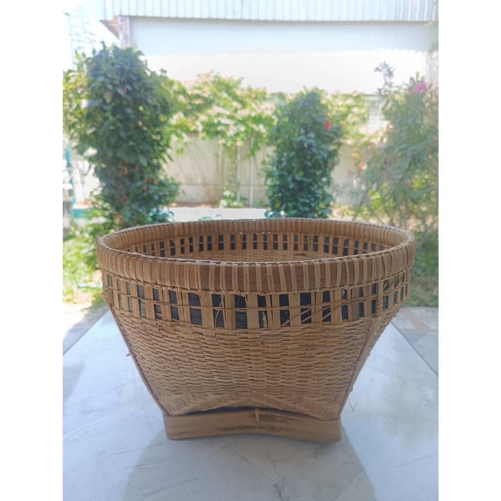 New Morning กระบุงตะกร้าไม้ไผ่ 36x18x23 ซม New Morning Bamboo Basket 36x18x23 cm