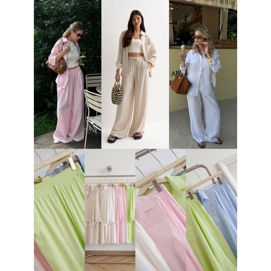 •PRISANA• PSN 39183 ชุด set ฟรีไซส์ผ้าลินินญี่ปุ่นแท้ ผ้าเกรดเนื้อแพงสุด ใยผ้าธรรมชาติ 100% ใยผ้าเหน