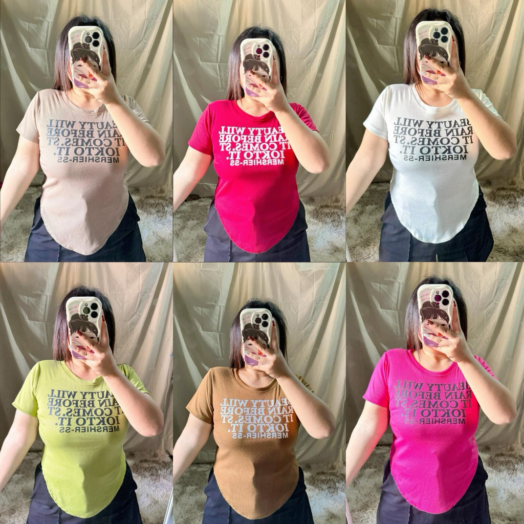 เสื้อสาวอวบ ❤️อก36-44❤️ คอกลม แต่งเอวยู ใส่แล้วพรางหุ่นมีเอว เนื้อผ้าร่องไหมพรมเล็กใส่สบาย  (A51)