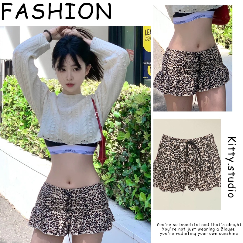 Kitty พร้อมส่ง🐆กระโปรงสั้น❣️ลายเสือดาว มีซับใน กระโปรงมินิ Skirt เอวสูงทรงเอ ใส่แล้วดูผอม แฟชั่นเซ็กซี่ผู้หญิง