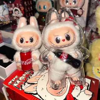 cozyเคสอะคริลิคใส สำหรับใส่ LABUBUxPRONOUNCE เคสพวงกุญแจ เคสป้องกัน Labubu V1 V2 V3 Coca Colaเคสใสป้องกัน วัสดุ PS