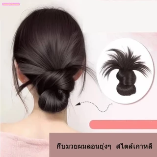 กิ๊บติดผมทรงขี้เกียจสไตล์ฝรั่งเศส กิ๊บมวยผมลอนยุ่งๆ สไตล์เกาหลี ลอนยุ่งๆ ลอนดังโงะ แฮร์พีชผมลอน กิ๊บมวยผม