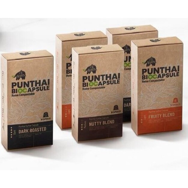 Punthai Coffee กาแฟแคปซูล 4 กล่อง รับฟรีกาแฟแคปซูล 1 กล่อง