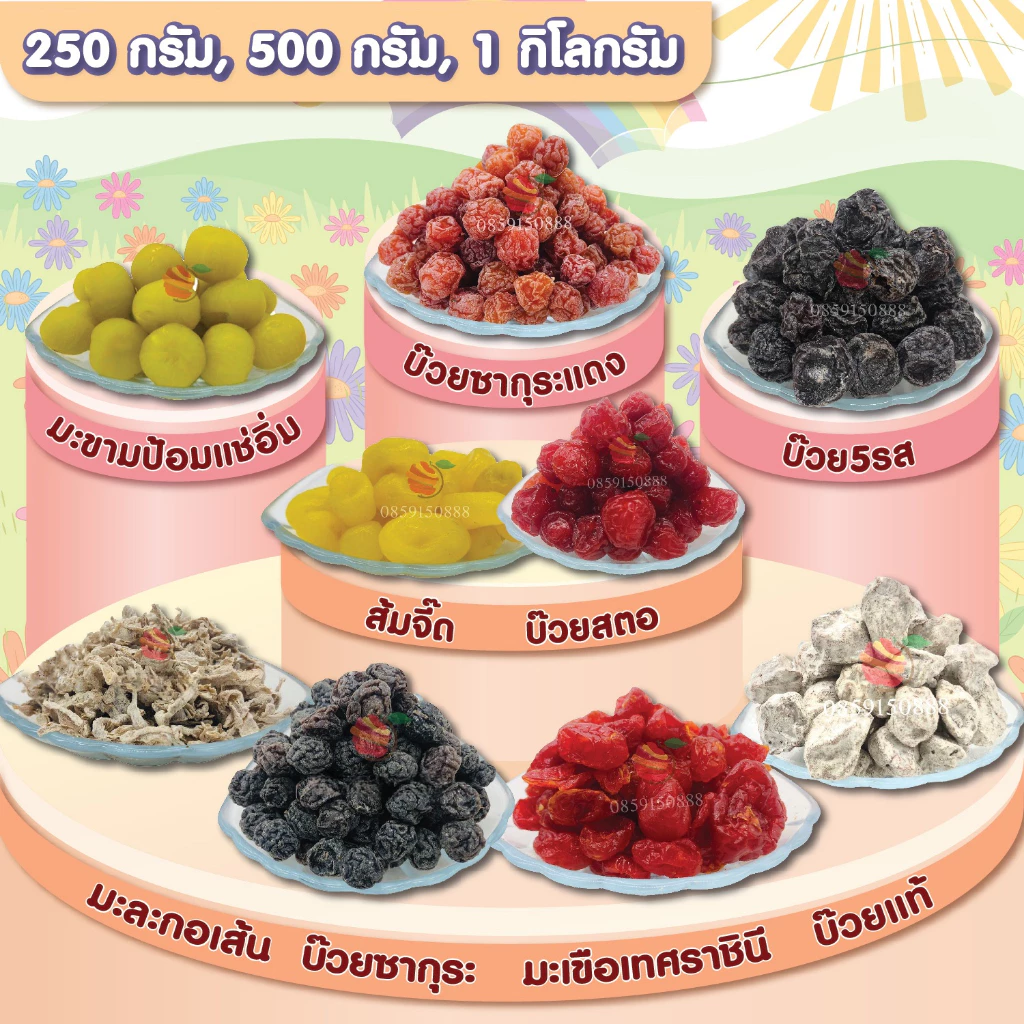 รวมสินค้าบ๊วย ขายดี ตราFruitasy ขนาด 500 กรัม 9 แบบ