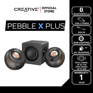 CREATIVE SPEAKER Pebble X Plus ลำโพง 2.1 USB-C มีไฟ RGB ปรับแต่งได้ พร้อม Subwoofer