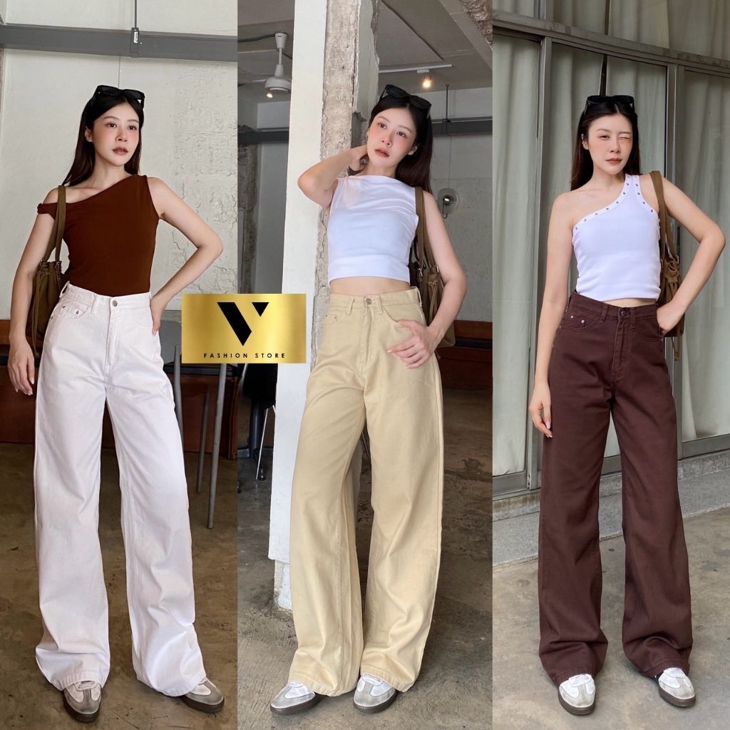 👑SP-116👑Baggy jeans basic กางเกงยีนส์ ทรงแบ็กกี้ สีเบสิค สวย