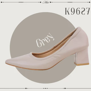 สินค้าพร้อมส่ง งานคัทชู รหัส K9627 ส้นก้อนสูง 2นิ้ว ย้อมแมทสี บุนวมนุ่ม ด้านใน360องศา