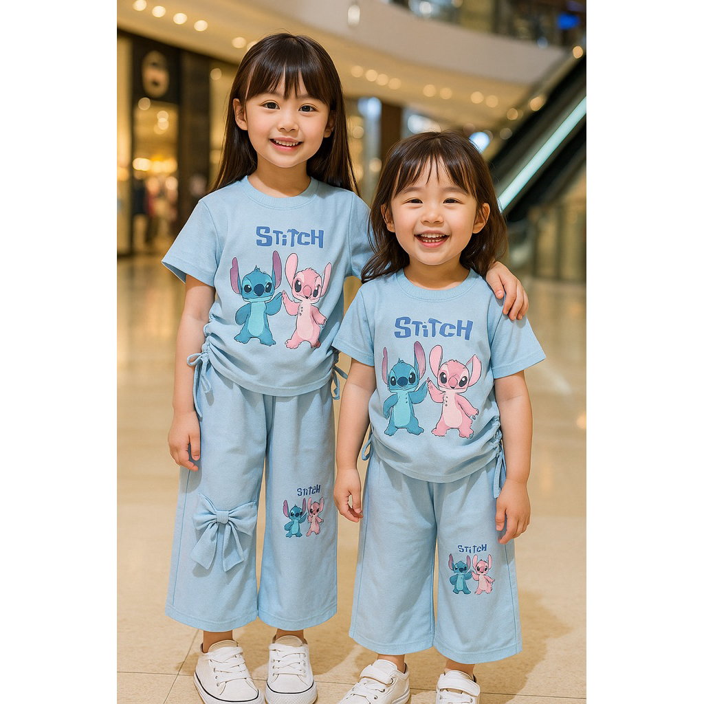 ฮิต ชุดเซ็ตขายาวเด็กผู้หญิง แต่งโบว์2ข้าง น่ารัก ผ้านิ่ม พร้อมส่ง