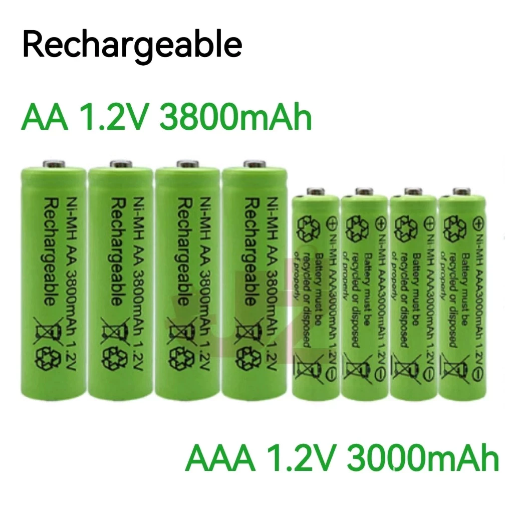 Ni-MH Battery ถ่านชาร์จ 1.2V AAA3000mAh/AA 3800mAh ที่มีคุณภาพสูง ราคา4ก้อน