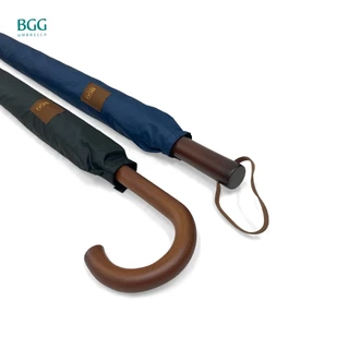 BGG UV Cut Auto Open Vintage Walking/Golf Umbrella ร่มยาว/ร่มกอล์ฟ อัตโนมัติเปิด กันยูวี100% ด้ามจับทำด้วยไม้ (WA105579)