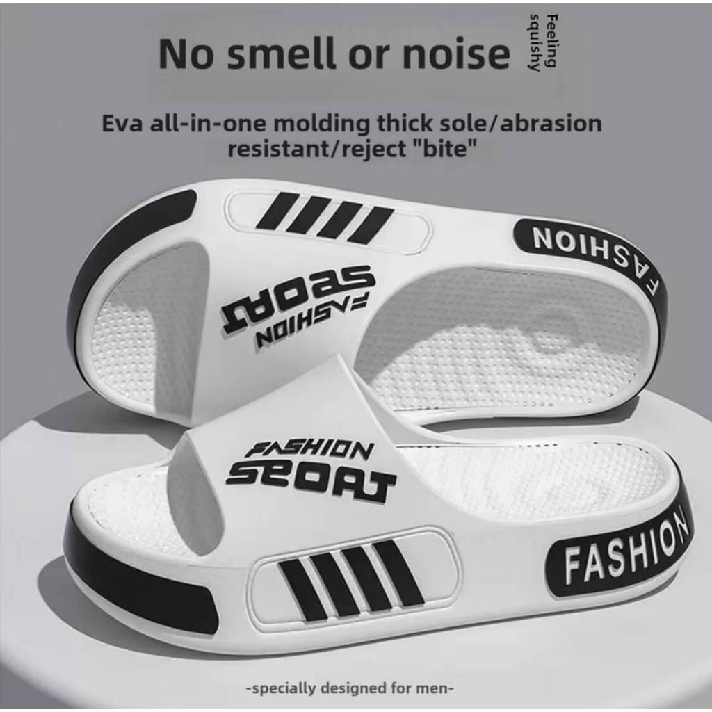 พร้อมส่ง (LT-168New) รองเท้าแตะสวม สไตล์สตรีท ใส่ได้ทั้งชายทั้งหญิง สี เรียบๆ มีหลายสี