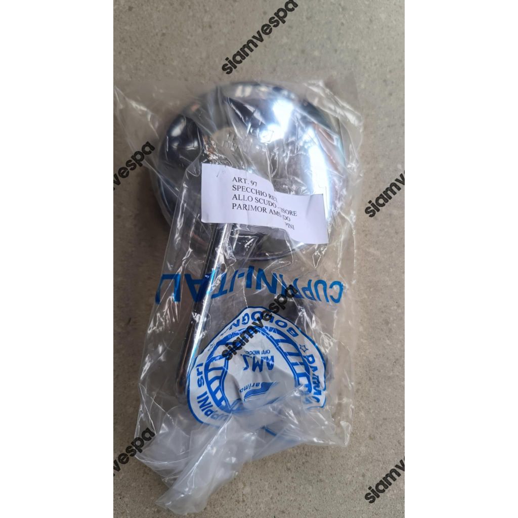 กระจกหนีบบังลมทรงกลม cuppini Italy หนีบvespaได้ทุกรุ่น