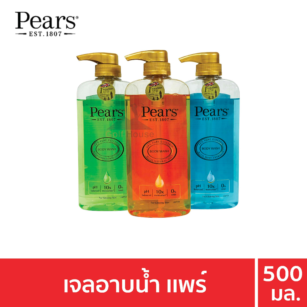 เจลอาบน้ำ Pears แพร์ Body Wash Shower Gel ขนาด 500 มล. (สบู่เหลวอาบน้ำ ครีมอาบน้ำ) เลือกสูตรได้/1ขวด