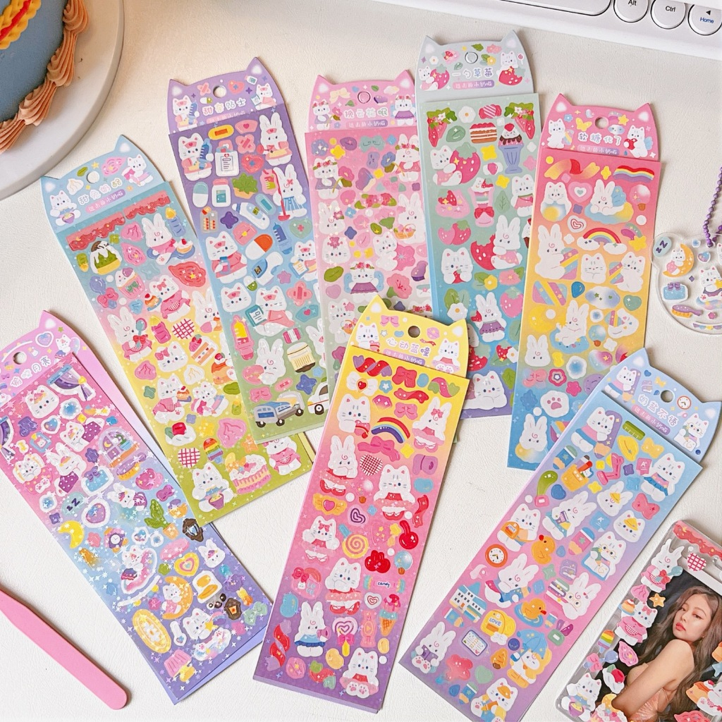 ⚡พร้อมส่งจากไทย⚡สติ๊กเกอร์แฟนซี ลายน่ารัก สําหรับตกแต่งสมุด DIY #TZ248 คละลาย