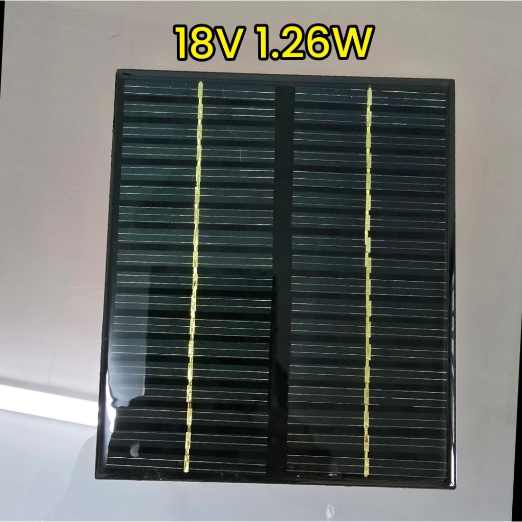 แผงโซล่สเซลขนาดเล็กสำหรับงาน DIY ผลิตไฟฟ้า 18V 1.26W สำหรับชาร์จแบต 12 V ได้