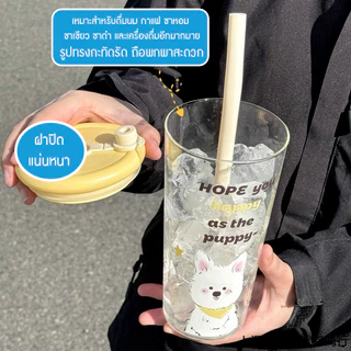 แก้วน้ำ 800ML แก้วน้ำพกพา แก้วน้ำมีฝาปิด พร้อมหลอด