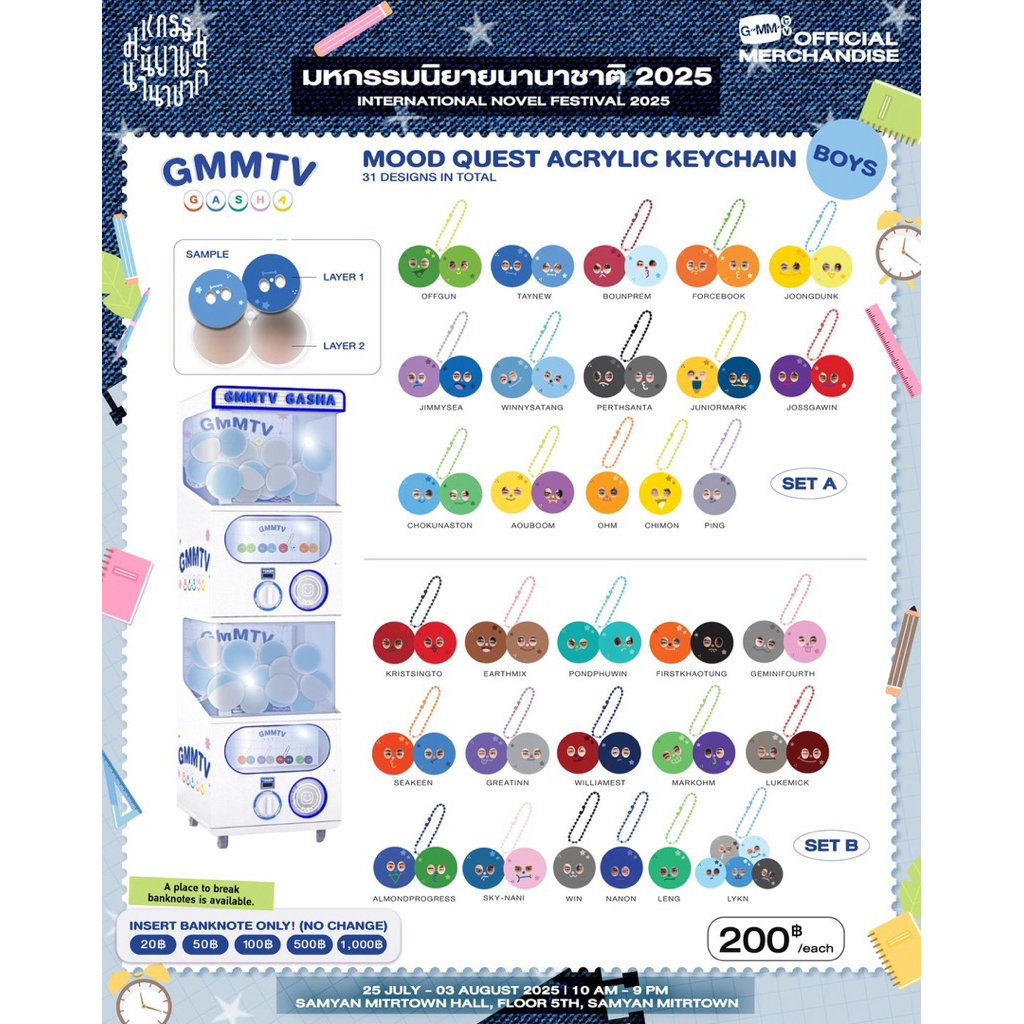 (พร้อมส่ง) – Gashapon GMMTV Novel Fest 2025 (Boys)