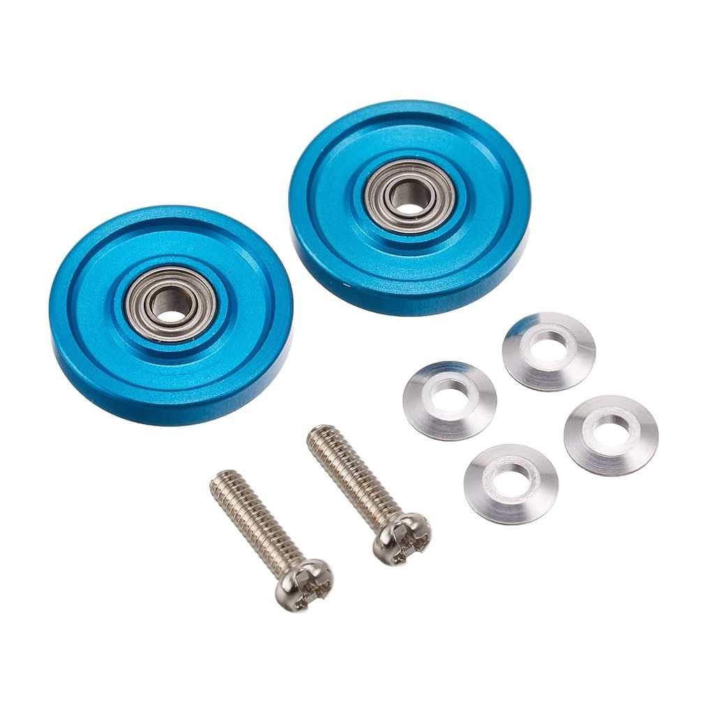 ทามิย่า💯โรลเลอร์ TAMIYA [95576⭐️840] 13mm Aluminum Ball-Race Rollers (Ringless/Blue) Mini 4WD