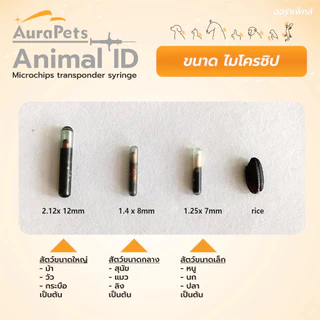 ⭐️Medlanddos ⭐️AuraPets(ออร่าเพ็ท) Animal ID ชุดไมโครชิป พร้อมกระบอกฉีดสำหรับสัตว์ (Microchips transponder syringe)