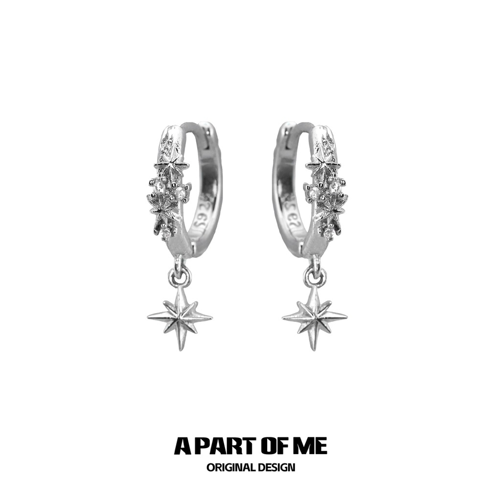 A PART OF ME - Silent Snowflake ต่างหูแบบห่วง ซีรีส์เกล็ดหิมะโปรยปราย - เงินแท้92.5%